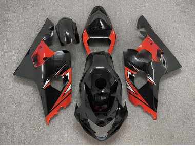 Glänzend Schwarz & Rot 2004-2005 GSXR 600-750 Motorrad Verkleidung