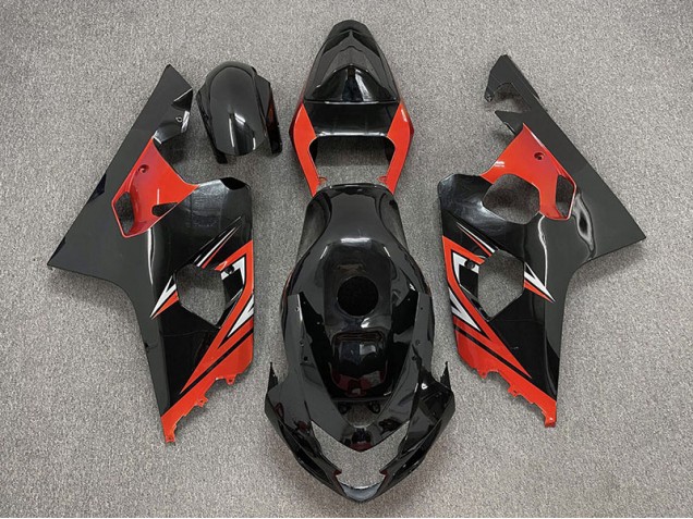 Glänzend Schwarz & Rot 2004-2005 GSXR 600-750 Motorrad Verkleidung