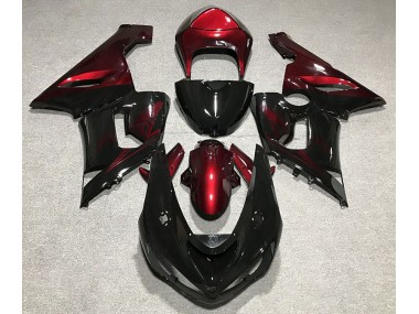 Glänzend Schwarz & Rot 2005-2006 ZX6R Motorrad Verkleidung