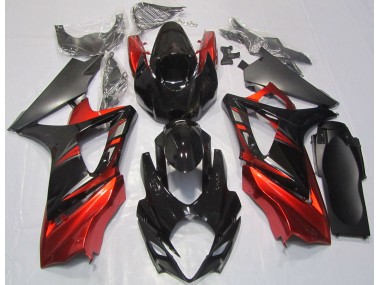 Glänzend Schwarz & Rot 2007-2008 GSXR 1000 Motorrad Verkleidung