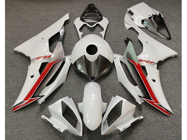 Glänzend Weiß Silber & Rot 2008-2016 R6 Motorrad Verkleidung