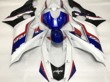 Glänzend Weiß & Tiefes Blau 2017-2021 R6 Motorrad Verkleidung