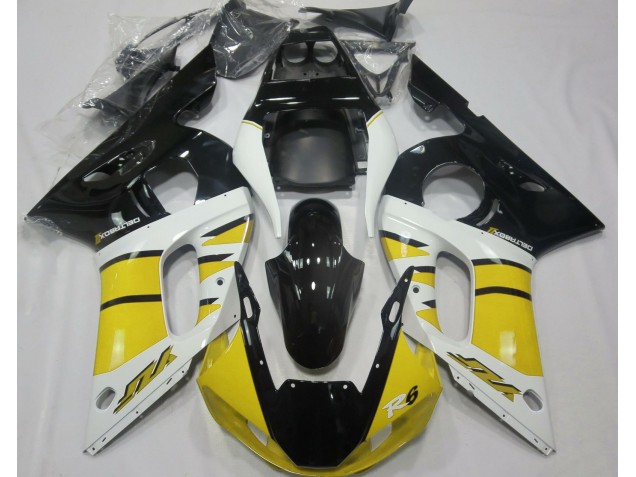 Glänzendes Gelb & Schwarz 1998-2002 R6 Motorrad Verkleidung