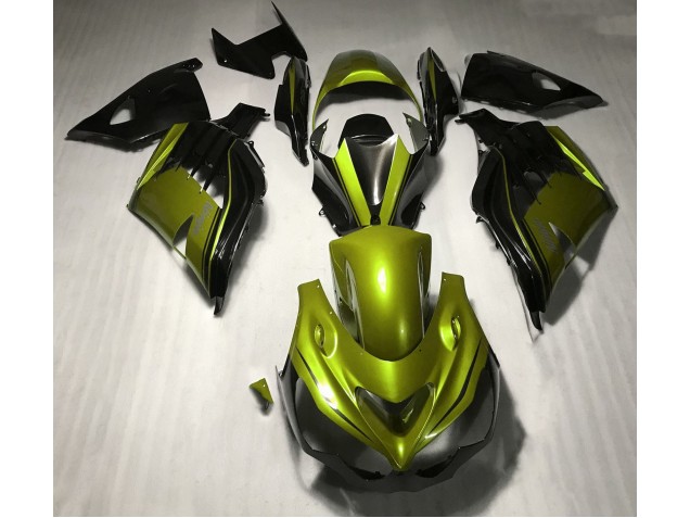 Glänzendes Gelb & Schwarz 2012-2021 ZX14R Motorrad Verkleidung