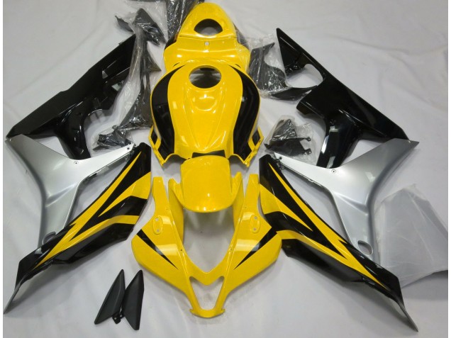 Glänzendes Gelb Silber & Schwarz 2007-2008 CBR600RR Motorrad Verkleidung