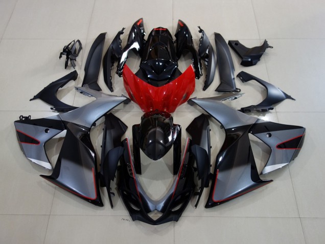 Glänzendes Grau/Schwarz Mit Rot 2011-2024 GSXR 600-750 Motorrad Verkleidung