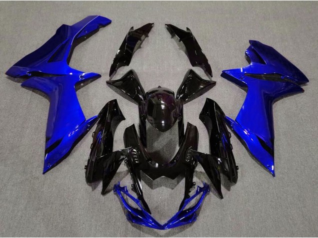 Glänzendes Schwarz & Aquablau 2011-2024 GSXR 600-750 Motorrad Verkleidung