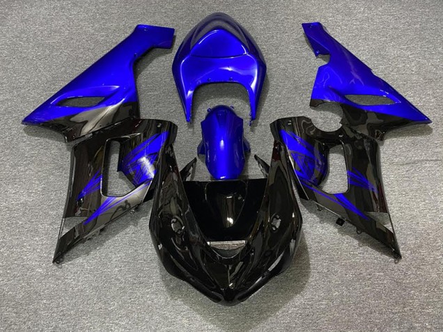 Glänzendes Schwarz & Blau 2005-2006 ZX6R Motorrad Verkleidung