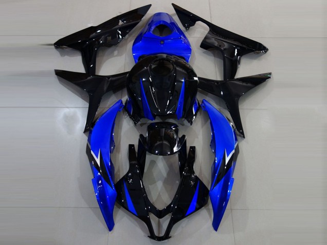 Glänzendes Schwarz & Blau 2007-2008 CBR600RR Motorrad Verkleidung