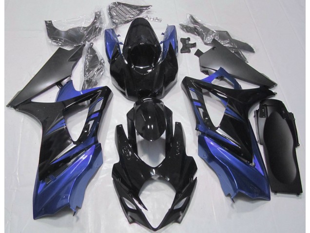 Glänzendes Schwarz & Blau 2007-2008 GSXR 1000 Motorrad Verkleidung