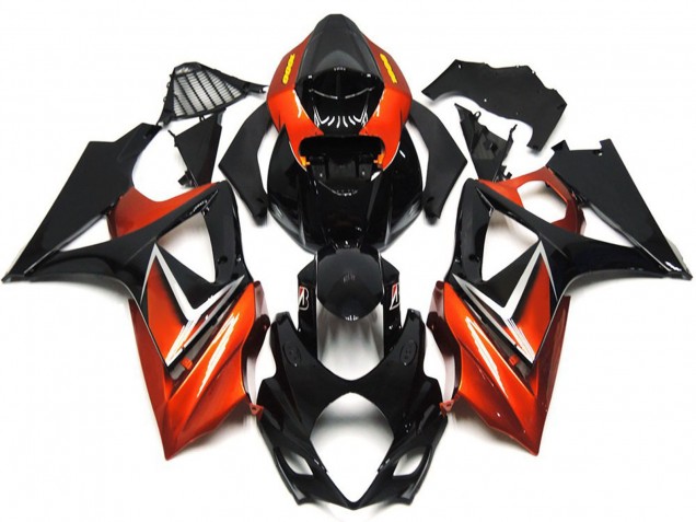 Glänzendes Schwarz & Bronzegold 2007-2008 GSXR 1000 Motorrad Verkleidung