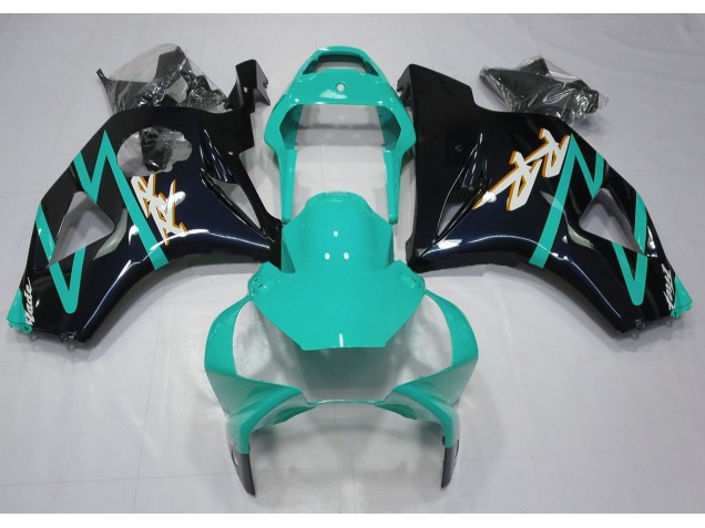 Glänzendes Schwarz & Cyan 2002-2003 CBR954RR Motorrad Verkleidung