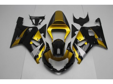 Glänzendes Schwarz & Gold 2001-2003 GSXR 600-750 Motorrad Verkleidung