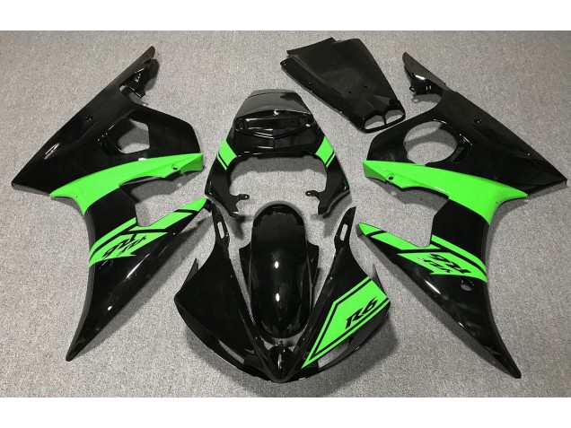 Glänzendes Schwarz & Grün 2003-2004 R6 Motorrad Verkleidung Glänzendes Schwarz & Grün 2003-2004 R6 Motorrad Verkleidung