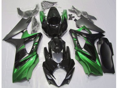 Glänzendes Schwarz & Grün 2007-2008 GSXR 1000 Motorrad Verkleidung
