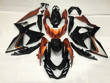 Glänzendes Schwarz & Orange Glänzend 2009-2016 GSXR 1000 Motorrad Verkleidung