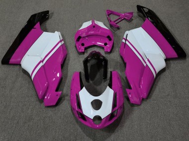 Glanzrosa & Weiß 2003-2004 Ducati 749 999 Motorrad Verkleidung