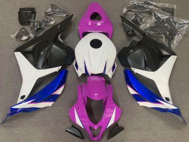 Glanzrosa Weiß & Blau 2009-2012 CBR600RR Motorrad Verkleidung