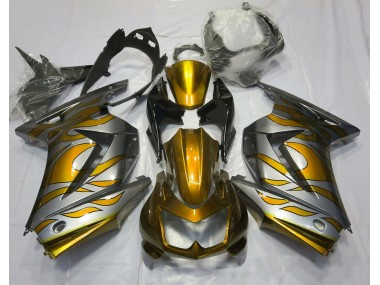 Gold & Silber Flamme 2008-2012 Ninja 250 Motorrad Verkleidung