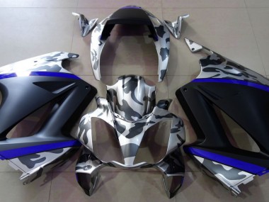 Grau Tarnung & Blau 2002-2012 VFR800 Motorrad Verkleidung
