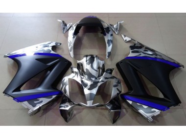 Grau Tarnung & Blau 2002-2012 VFR800 Motorrad Verkleidung