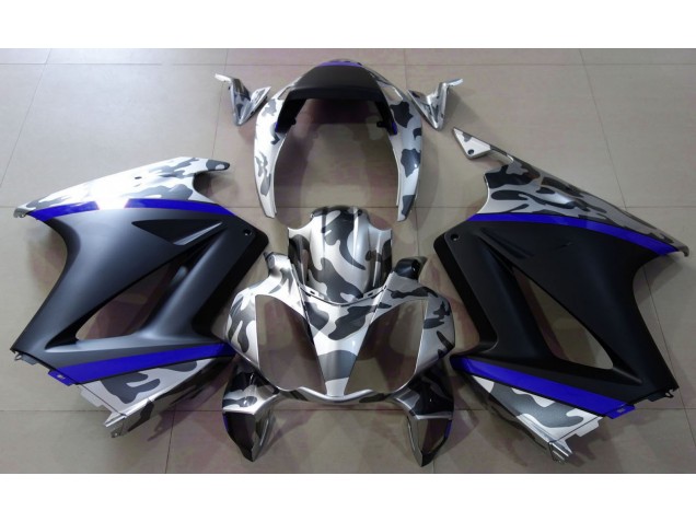 Grau Tarnung & Blau 2002-2012 VFR800 Motorrad Verkleidung