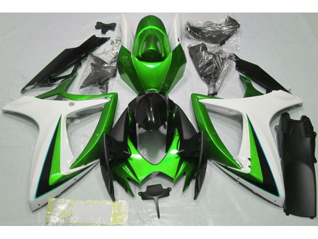 Grün-Weiß 2006-2007 GSXR 600-750 Motorrad Verkleidung