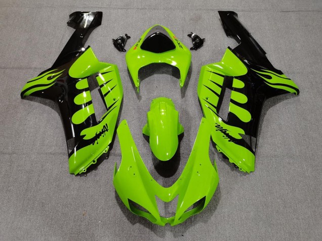 Grün Flamme 2007-2008 ZX6R Motorrad Verkleidung