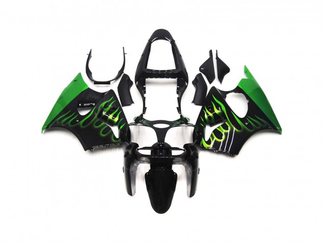Grün Glänzend Flame Uni 2000-2002 ZX6R Motorrad Verkleidung