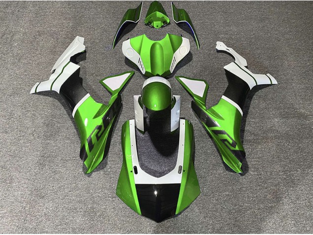 Grün & Kohlefaser Akzente 2015-2019 R1 Motorrad Verkleidung
