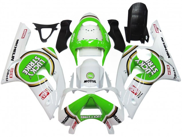 Grün Lucky Strike Glanz 2003-2004 ZX6R Motorrad Verkleidung