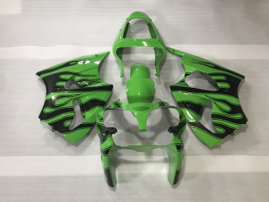 Grün & Schwarz Flamme 2000-2002 ZX6R Motorrad Verkleidung