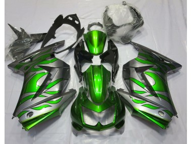 Grün & Silber Flamme 2008-2012 Ninja 250 Motorrad Verkleidung