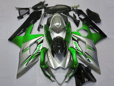 Grün-Silber & Schwarz 2005-2006 GSXR 1000 Motorrad Verkleidung
