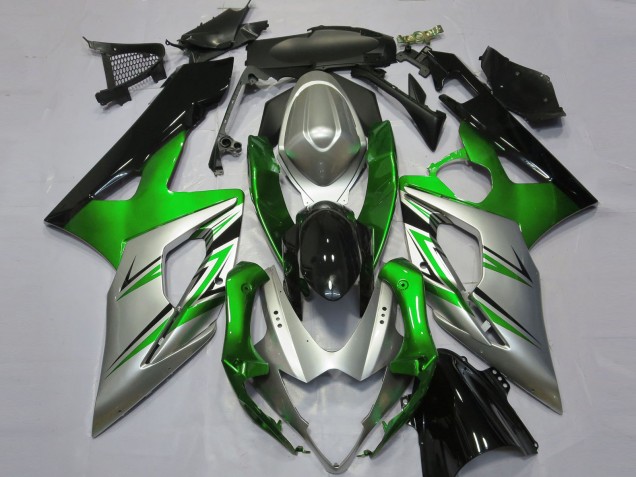 Grün-Silber & Schwarz 2005-2006 GSXR 1000 Motorrad Verkleidung