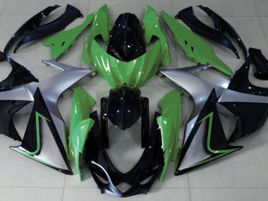 Grün-Silber & Schwarz 2009-2016 GSXR 1000 Motorrad Verkleidung