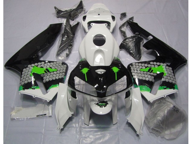 Grüne Spritzer Auf Glänzendem Schwarz 2005-2006 CBR600RR Motorrad Verkleidung