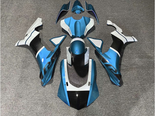 Hellblau & Kohlefaser Akzente 2015-2019 R1 Motorrad Verkleidung