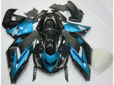 Hellblau & Schwarz Schlicht 2006-2011 ZX14R Motorrad Verkleidung