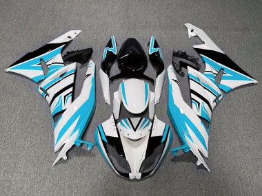 Hellblau-Weiß & Schwarz-Zack 2009-2012 ZX6R Motorrad Verkleidung