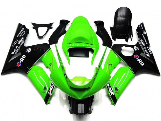Hellgrün & Schwarz Elf 2003-2004 ZX6R Motorrad Verkleidung