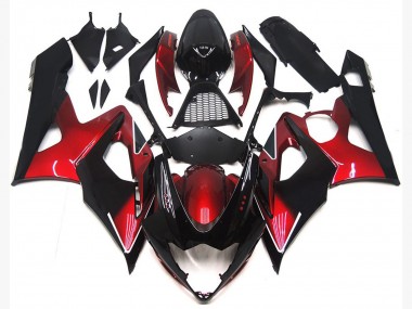 Kastanienbraun Rot & Glänzendes Schwarz 2005-2006 GSXR 1000 Motorrad Verkleidung