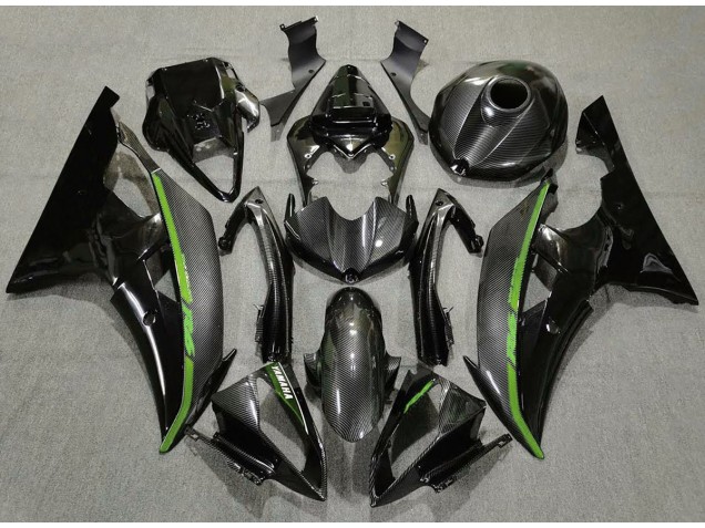 Kohlefaser & Grün 2008-2016 R6 Motorrad Verkleidung