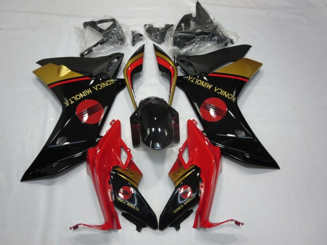 Konica Minolta Rot Schwarz & Gold 2011-2012 CBR600F Motorrad Verkleidung