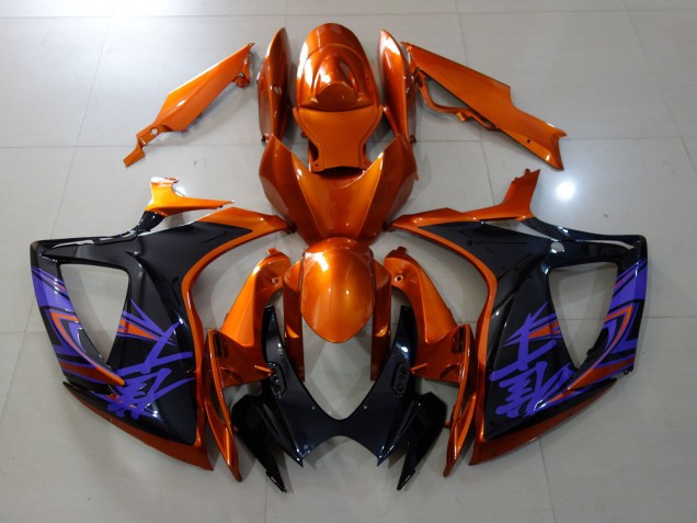 Kräftiges Orange & Schwarz Glänzend 2006-2007 GSXR 600-750 Motorrad Verkleidung