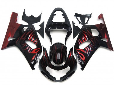 Leuchtend Rot Flamme 2001-2003 GSXR 600-750 Motorrad Verkleidung