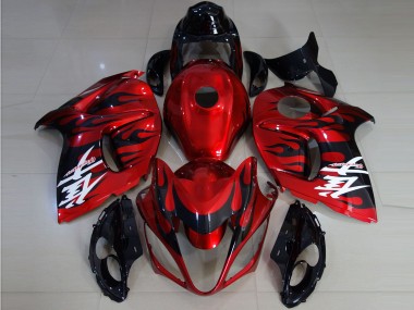Leuchtend Rot & Flamme 2008-2020 GSXR 1300 Motorrad Verkleidung