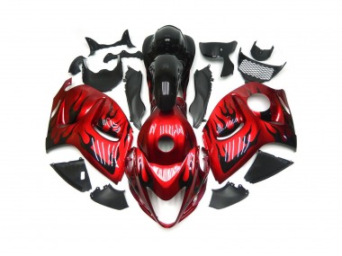 Leuchtend Rot Mit Schwarz Flamme 2008-2020 GSXR 1300 Motorrad Verkleidung