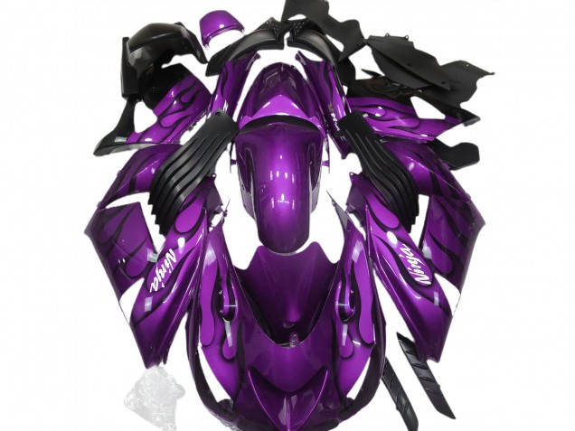 Lila Glänzend & Flame 2006-2011 ZX14R Motorrad Verkleidung