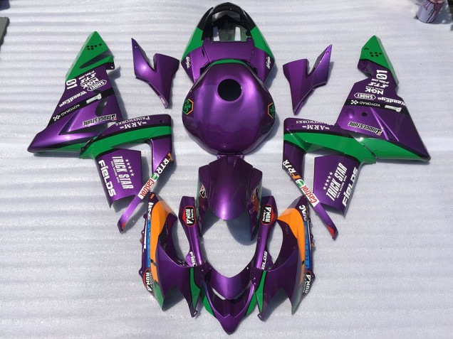 Lila & Grün Trickstar 2004-2005 ZX10R Motorrad Verkleidung